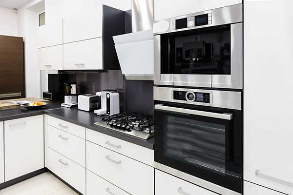 black and white kitchen